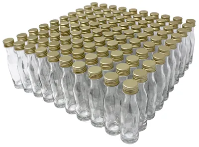 Glasflaschen mit Schraubverschluss, 100 x 20 ml, auslaufsicher