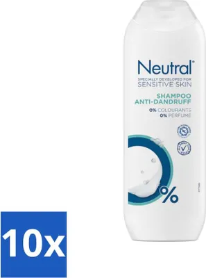 Produktbild von Neutrales Shampoo – Empfindliche Haut – Antischuppen – 0 % Farbstoffe und Parfüm – 250 ml - Vorteilspack - 10 Stücke