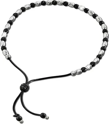 Image de SilberDream Bracelet Femme boules argent 925 22cm noir Bijoux de bras D2SDA7001S