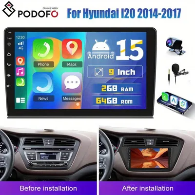 Image de Autoradio – Système multimédia – Radio avec navigation – Compatible CarPlay et Android Auto – Écran tactile de 9 pouces – Android 15