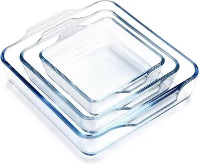 Produktbild von Famanu Glas Auflaufform Set 3-teilig - Borosilikatglas - 0,4 l + 0,8 l + 1,3 l