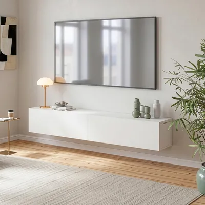 Zdjęcie produktu dla Szafka wisząca „Evaton” z 2 drzwiczkami, 180 x 32 x 30 cm, biała, matowa