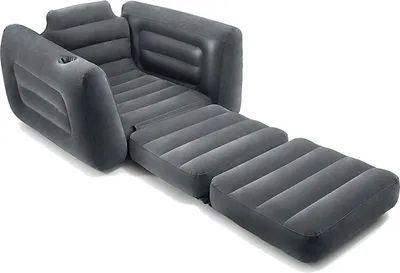 Produktbild von Intex Aufblasbarer Sessel Pull-Out Chair 2-in-1 Gästebett Vinyl Grau