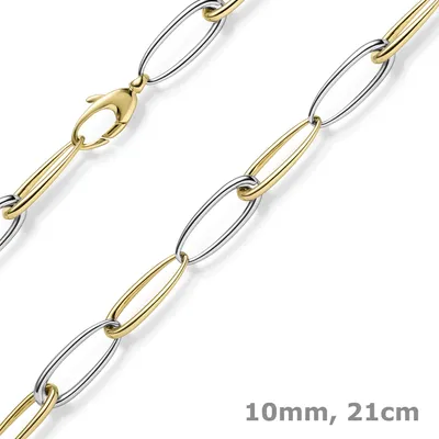 10mm-Armband-aus-585-Gold-gelb-weiß-21cm