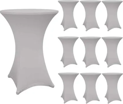 Produktbild von Lumaland Stehtischhusse abwischbar 10er-Set 80-85cm silbergrau schnelltrocknend