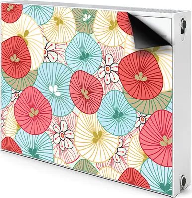 Produktbild von Magnet Radiator Magnet Mat Heizkörperverkleidung Heizkörper-Abdeckung Heizung 100x60 cm  - Blumenmuster