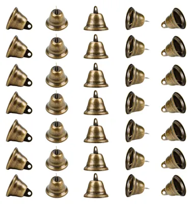 Produktbild von Belle Vous Vintage Bronze Glöckchen zum Basteln (35er Pack) 40 x 35 mm Kleine Anhänger zum Basteln, Deko Glocke, Kuhglocke Klein Weihnachten,