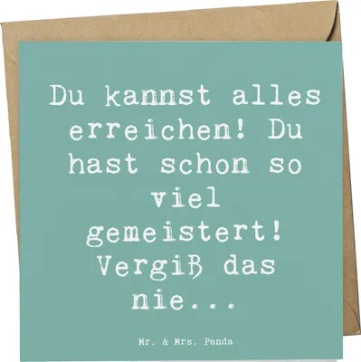 Produktbild von Mr. & Mrs. Panda Grußkarte Spruch Selbstvertrauen stärken - Meeresbrise - Geschenk, Hoffnung, Potenzial, Klappkarte, Glückwunschkarte, Stärke, Gefühl, Zitat, anlasskarte