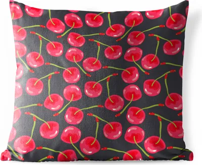Produktbild von MuchoWow® Outdoor Kissen - Sommer - Kirsche - Rot - 60x60 cm - Wetterfest - Lounge Kissen - Dekoration - Schlaf Kissen