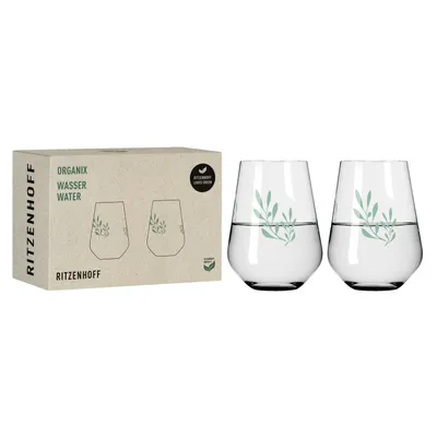 Immagine prodotto di Ritzenhoff Wasserglas 2er-Set Organix 001, Romi Bohnenberg, Kristallglas, 540 ml, 3923001