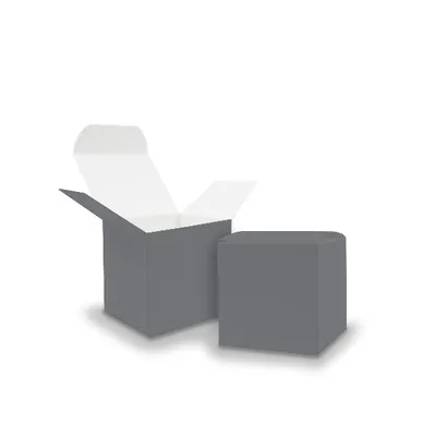 Produktbild von itenga Würfelbox aus Karton 5x5cm grau Gastgeschenk