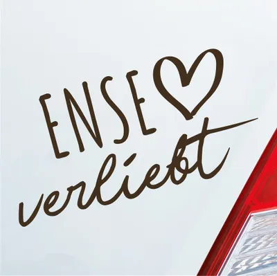 Produktbild von Auto Aufkleber Ense verliebt Herz Gemeinde Liebe Car 19x10 cm Braun Sticker Heckscheibenaufkleber
