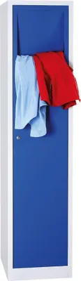 Produktbild von Lüllmann® Wäschesammelschrank, 1800 x 415 x 500 mm, lichtgrau/enzianblau