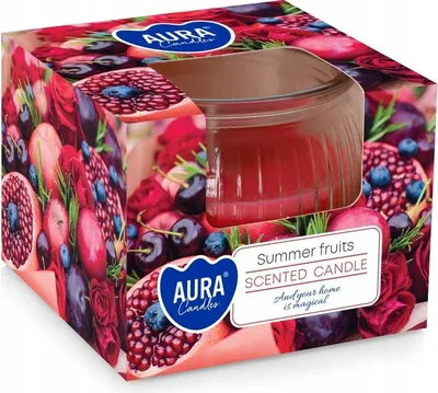 Image de BISPOL Aura 18H Bougie en verre parfumée aux fruits d'été