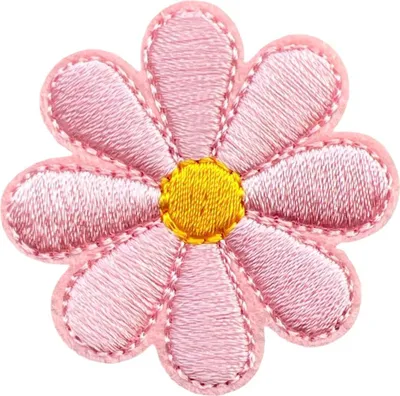 Produktbild von Gänseblümchen-Blumen-Emblem-Aufnäher zum Aufbügeln, hellrosa