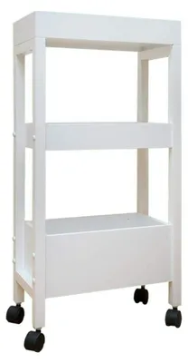 Image de Étagère de rangement à 3 niveaux, sur roulettes, pour cuisine et salle de bain