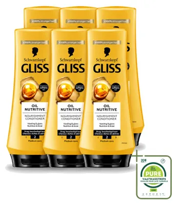 Zdjęcie produktu dla 6 x Odżywka do włosów Schwarzkopf Gliss Hair Repair Oil Nutritive - 200 ml - Opakowanie zbiorcze - 6 sztuk
