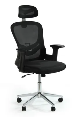 Produktbild von Sesto Senso Bürostuhl Ergonomisch Schreibtischstuhl mit beweglicher Lendenwirbelstütze und Verstellbarer Kopfstütze V3-2 Black