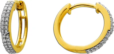 Produktbild von Diamant Creolen 13mm Gold 585 14K Diamanten 0.18ct