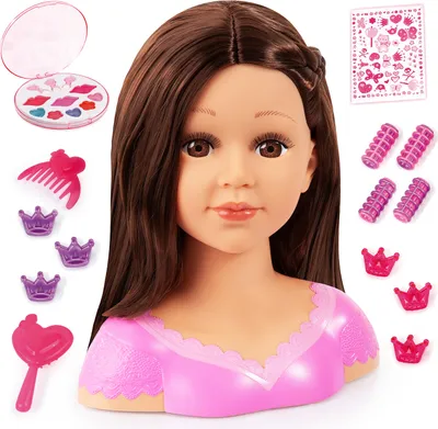 Produktbild von Bayer Design 90088AK Charlene Super Model Schmink- und Frisierkopf mit Make-up, Zubehör
