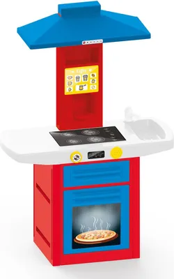 Produktbild von Kinderküche für Kinder ab 3 Jahre, Spielküche mit 18-teiligem Zubehör, rot