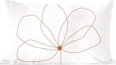 Produktbild von MuchoWow® Zierkissen Sofakissen Wohnzimmer Dekokissen 60x40 cm Blume - Strichzeichnung - Natur - Kopfkissen - Polster mit Foto