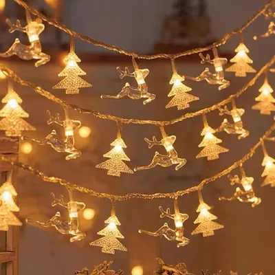Weihnachtsbeleuchtung, 10 LEDs, 3 m, batteriebetrieben, gold