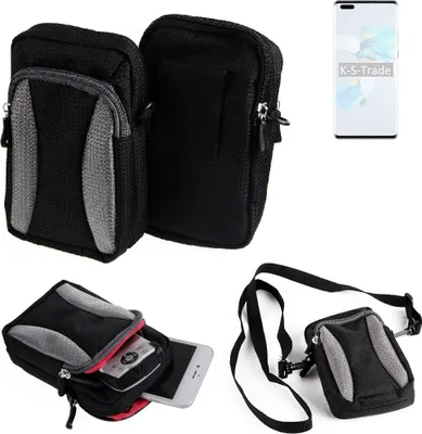 Produktbild von K-S-Trade Holster Schutz Hülle kompatibel mit HTC Desire 20+ Handy Hülle Gürteltasche Umhängetasche mit Zusatzfach schwarz
