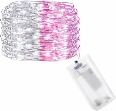 Obrázek produktu pro LED řetěz Nano Duo - 2m, 20LED, 2xAA, bílá/růžová