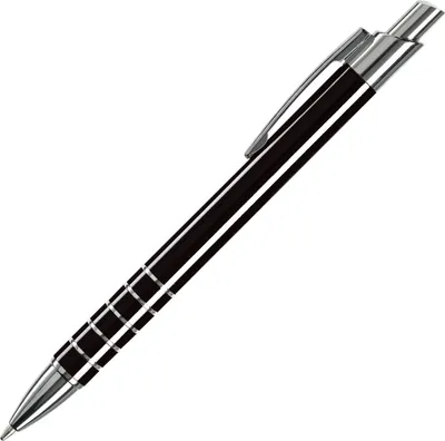 Produktbild von Schlanker Metall-Kugelschreiber / verchromte Teile / Farbe: schwarz