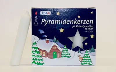 Produktbild von Ebersbacher Wachswaren, Pyramidenkerzen 24/240 weiß für kleine Pyramiden, 24 Stück