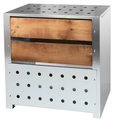 Kompost-Silo 200 l, Stahl und Holz, 75x38x75 cm