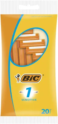 Productafbeelding van BIC 1 Sensitive scheermes voor heren, 20 wegwerpscheermessen, elk met 1 scheermesje