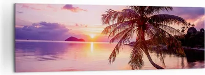 Produktbild von Bild auf Leinwand - Leinwandbild - Strand Meer Palme - 160x50cm - Wand Bild - Wanddeko - Wandbilder - Leinwanddruck - Bilder - Kunstdruck - Wanddekoration - Leinwand bilder - Wandkunst - AB160x50-3912