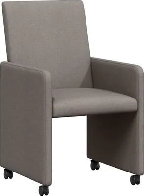 Produktbild von vidaXL Esszimmerstühle mit Rollen 2 stk. Stoff Taupe 57 x 66 x 94 cm