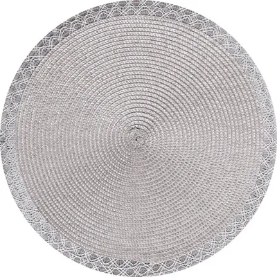 Productafbeelding van Set van 8 onderzetters, PVC placemats voor de eettafel, zilverkleurig