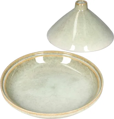 Produktbild von Tajine Steingut hellgrün Schale mit Deckel Ofenform Schmor-Topf