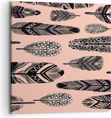 Produktbild von Bild auf Leinwand - Leinwandbild - Grafik Feder - 70x70cm - Wand Bild - Wanddeko - Wandbilder - Leinwanddruck - Bilder - Kunstdruck - Wanddekoration - Leinwand bilder - Wandkunst - AC70x70-3786