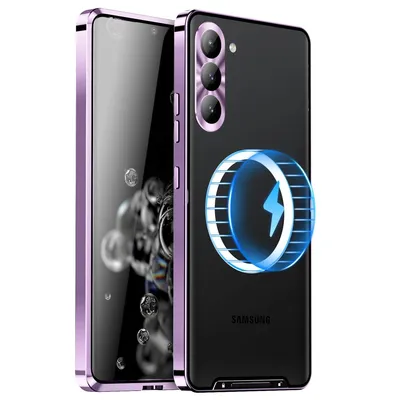 Obrázek produktu pro Pro Samsung Galaxy S24 Magnetic Magsafe Metal Design Protective Cover Case Purple