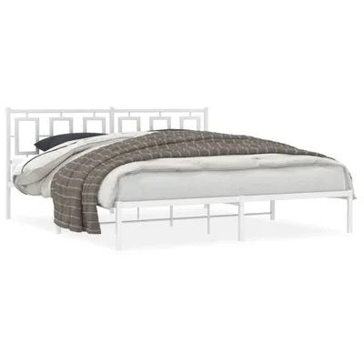 Obrázok produktu pre vidaXL Detská posteľ s čelom kovová biela 183x213 cm