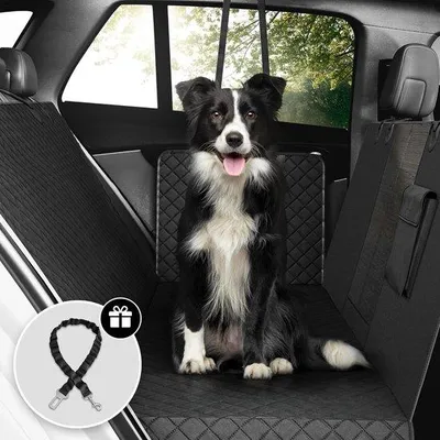 Produktbild von Famanu Hundedecke für Rückbank mit Seiten- und Sitzschutz - Schwarz