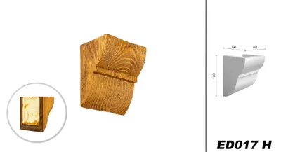 Produktbild von DECO WOOD Balkenkonsole modern aus Polyurethane, Dekokonsole, PolyurethanKonsole Holzoptik (hellbraun - 6x10cm) Rohrabdeckung Dekorkonsole Holzimitat