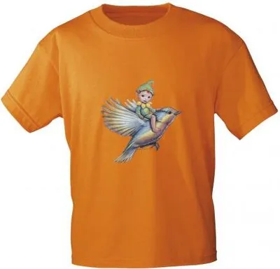 Produktbild von Kinder T-Shirt mit Print Elfchen auf Vogel 12442 Gr. 86-146 Color - Orange Größe - 98/104