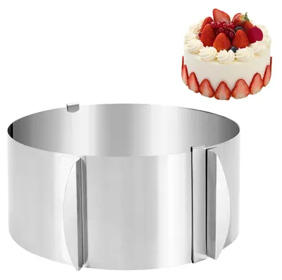 Immagine prodotto di Solidchoice - Stampo per torte regolabile, 16-30 cm - Anello per mousse rotondo in acciaio inossidabile