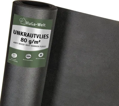Produktbild von Unkrautvlies 80 g/m² – so bleiben Ihre Blumenbeete unkrautfrei – 1,2 m / schwarz