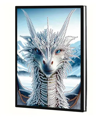 Produktbild von Diamant Painting Notizbuch A5 Blanko 14.5x21cm DIY Crystal Art Notizblock Drachen