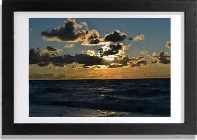Produktbild von Bild 30x20 MDF-Rahmen, Wandkunst Sonnenuntergang über dem Meer