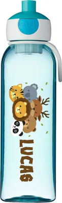 Produktbild von Wasserflasche für Kinder Personalisiert mit Namen zur Schule Kindergarten Sportflasche für Getränke Auslaufsichere Trinkflasche mit einem starken Verschluss BPA-frei Animals [110]