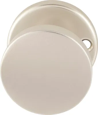 Produktbild von Türknopf Flachform - auf Rosette mit Schraublöchern, ø 45 fest Aluminium neusilber, 1 Stück | Zubehör Beschläge Türen