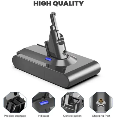 Zdjęcie produktu dla Akumulator zamienny V8 - akumulator litowo-jonowy do odkurzaczy ręcznych - 21,6 V - pojemność 12800 mAh - przeznaczony do bezprzewodowych odkurzaczy ręcznych V8